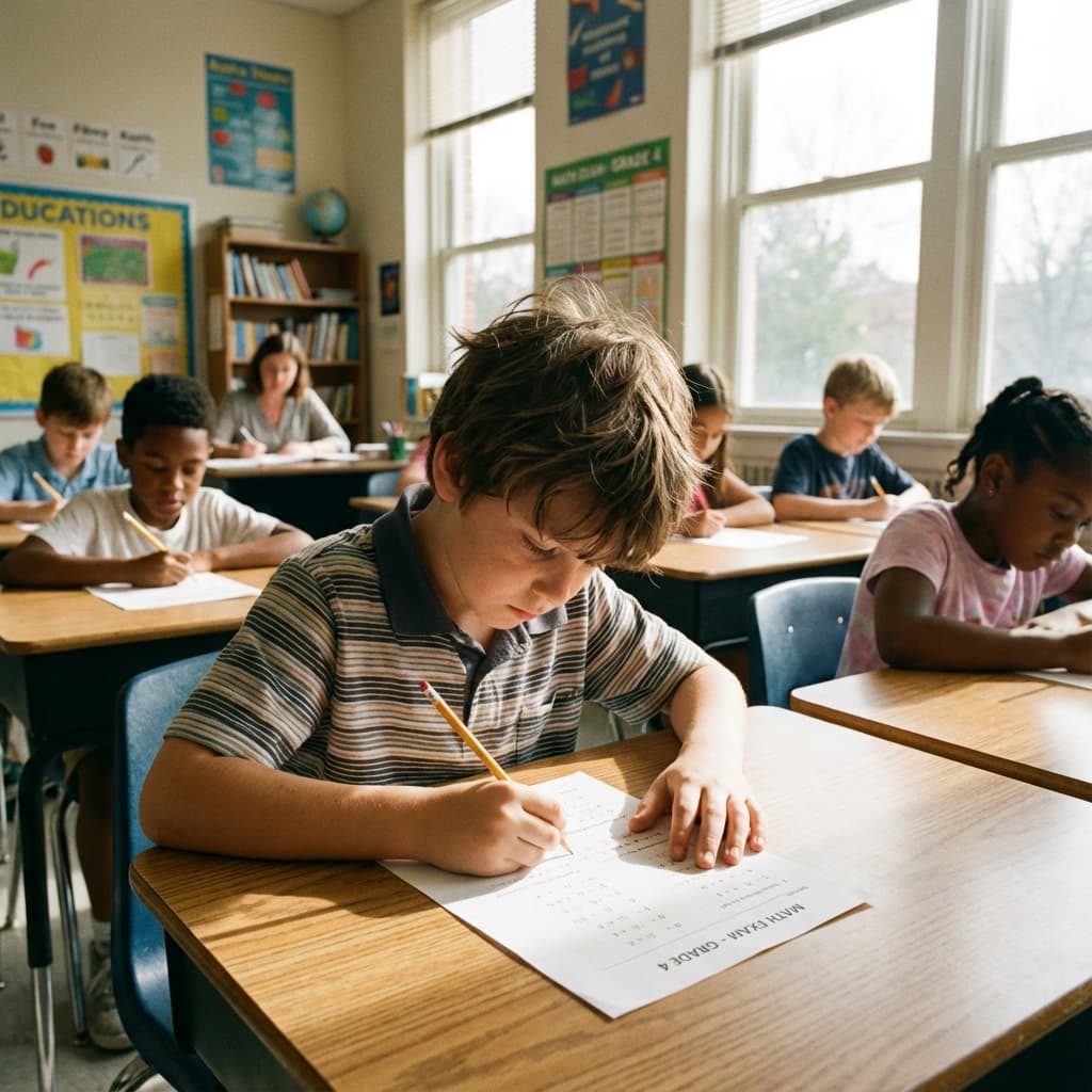 Student writing exam